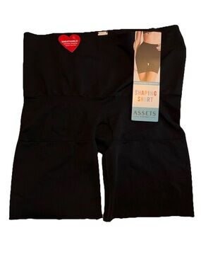 Assets By Spanx Black Shaping Short - Mid thigh breathable Sz 1X NWT